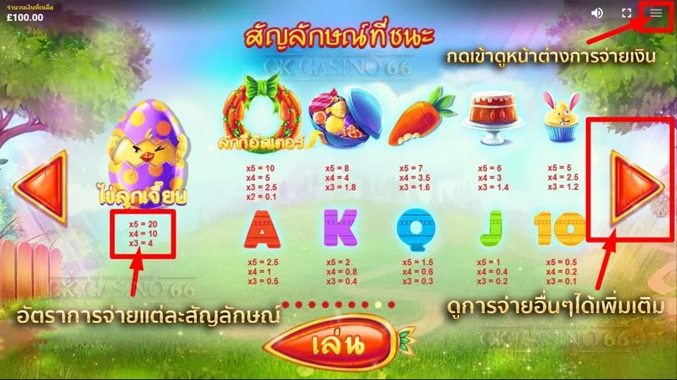 วิธีเข้าดูและอ่านตารางการจ่ายเงินเกมสล็อต